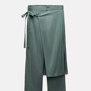 Zara Teal Wrap Trousers